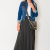 Fun 2 Fun Skirts | Pleated Knit Midi Skirt, Black