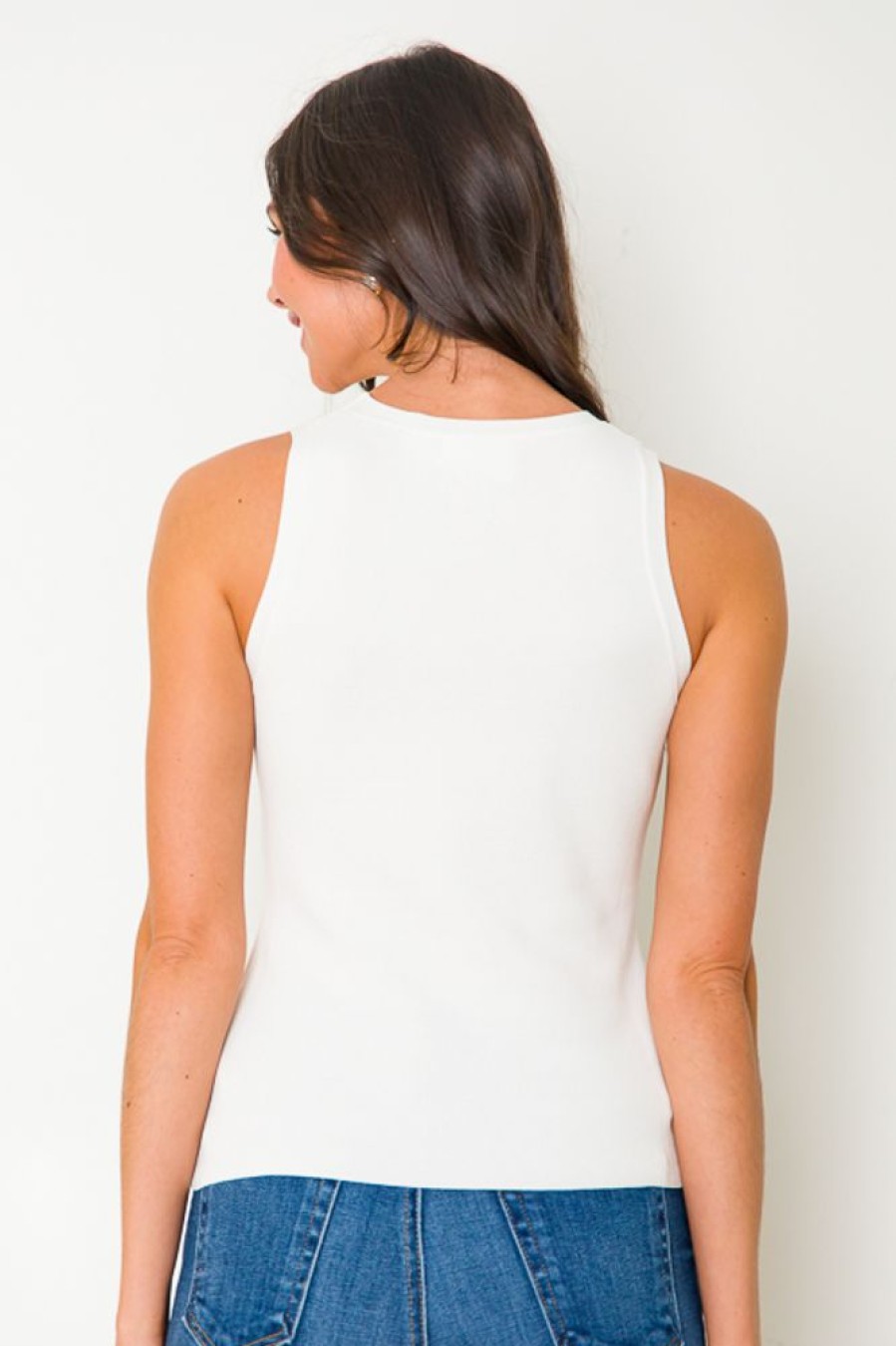 Things Between Short Sleeve & Sleeveless | Sleeveless Knit Tank, Ivory