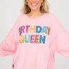 Peach Love California 3/4 & Long Sleeve | Birthday Queen Sequin Sweatshirt, Pink