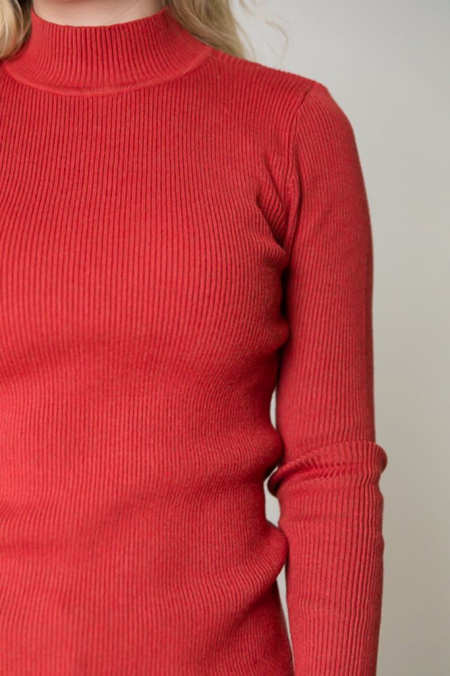 Staccato 3/4 & Long Sleeve | Polly Rib Sweater, Rust