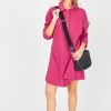 Very J Dresses W/ Sleeves | Thermal Knit Dress, Magenta