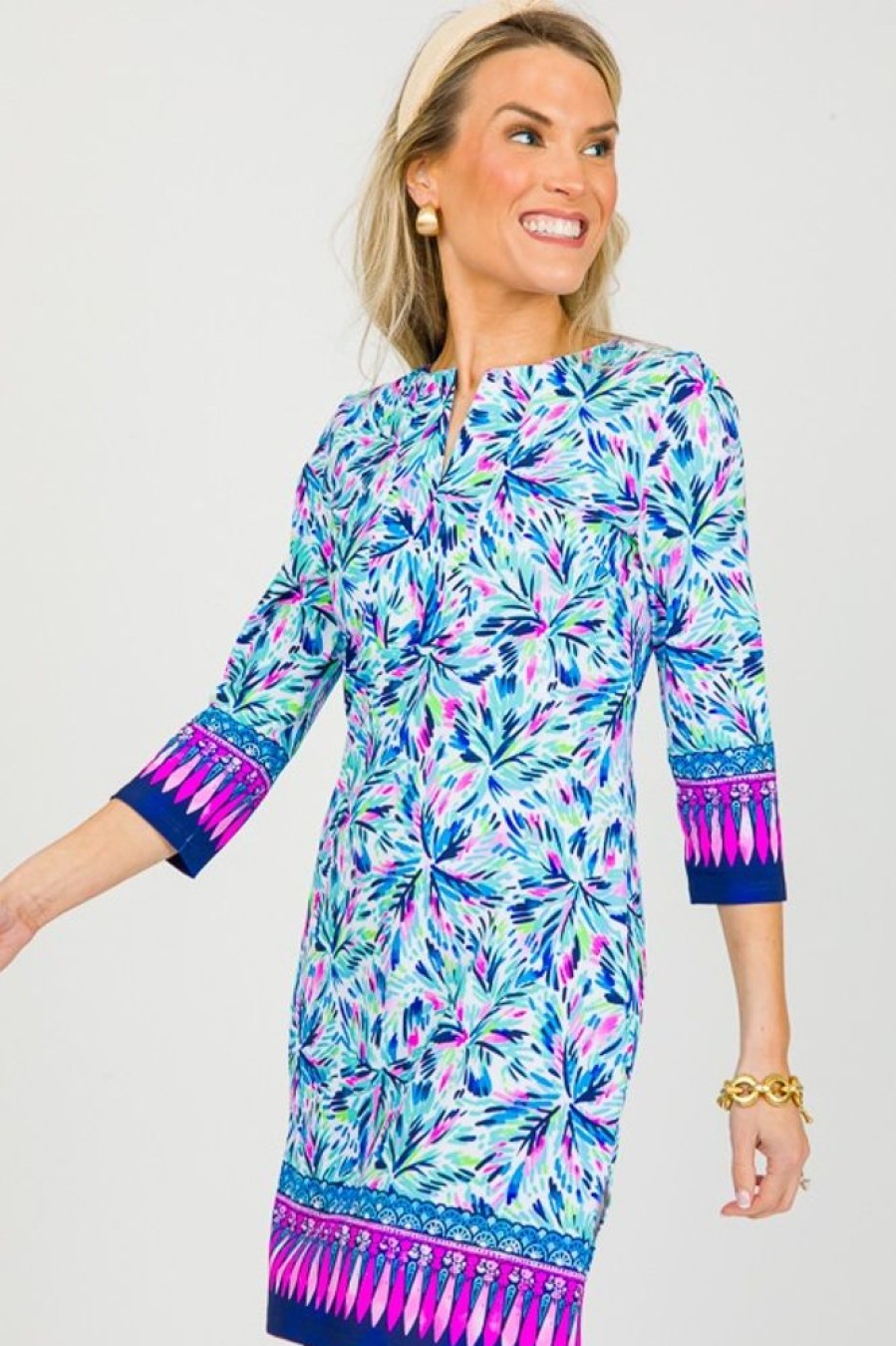 Aryeh Dresses W/ Sleeves | Liquid Heaven Shift Dress, Navy