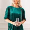 See and Be Seen Short Sleeve & Sleeveless | Pleated Velvet Top, Forest