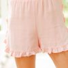 Hayden Shorts | Ruffle Trimmed Shorts, Pink