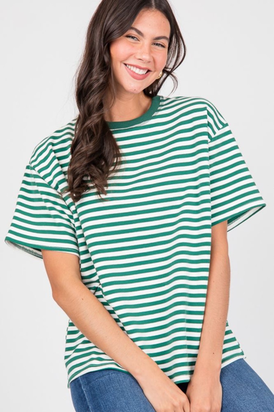 Things Between Short Sleeve & Sleeveless | Stripe Tee, Ivory/Green