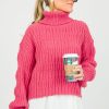 Very J 3/4 & Long Sleeve | Adrian Sweater, Viva Magenta