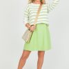 Hem & Thread 3/4 & Long Sleeve | Myra Stripe Sweater, Cream/Lime