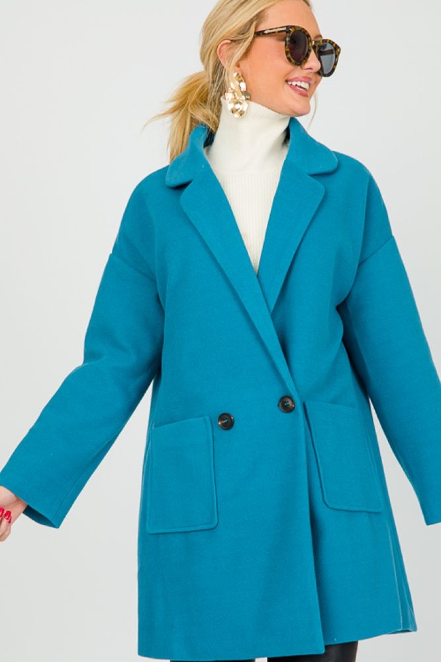 She + Sky Jackets / Coats / Vests / Blazers | Lee Coat, Teal