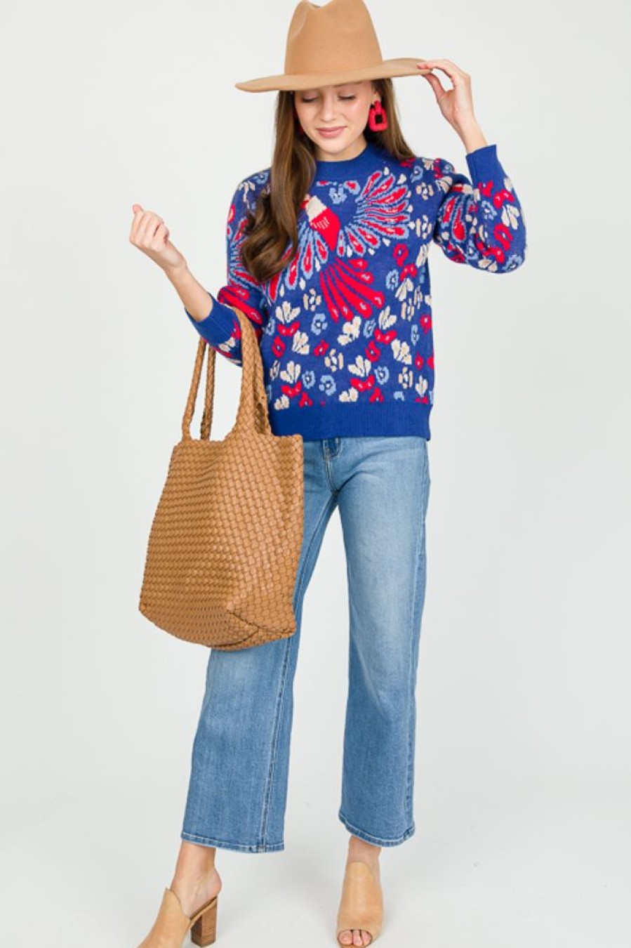 Jodifl 3/4 & Long Sleeve | Printed Sweater, Cobalt Blue