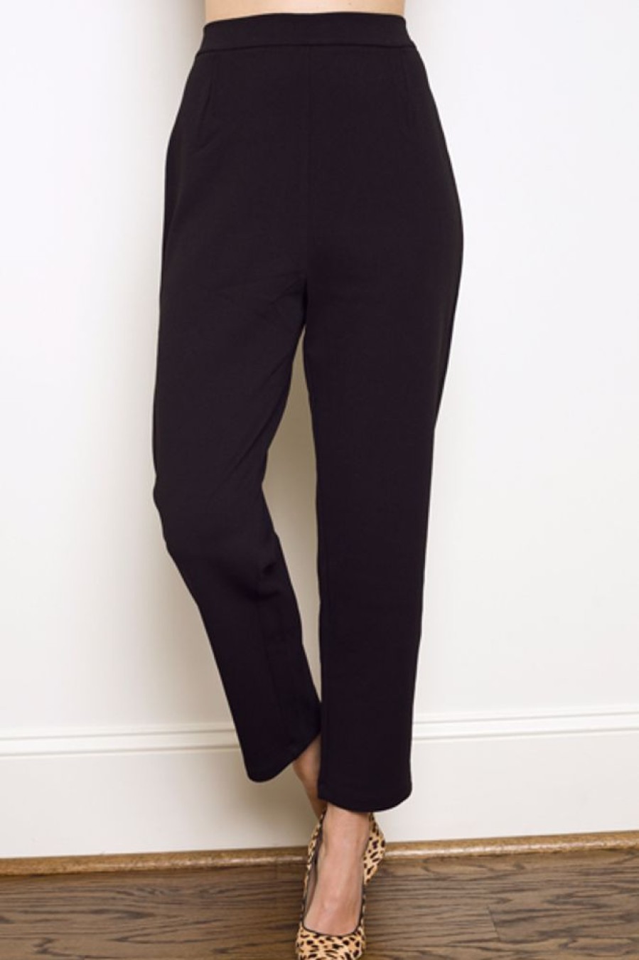 Episode Pants & Leggings | Straight Stretch Trouser, Black