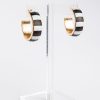 Golden Stella Jewelry | Black And White Stripe Hoop