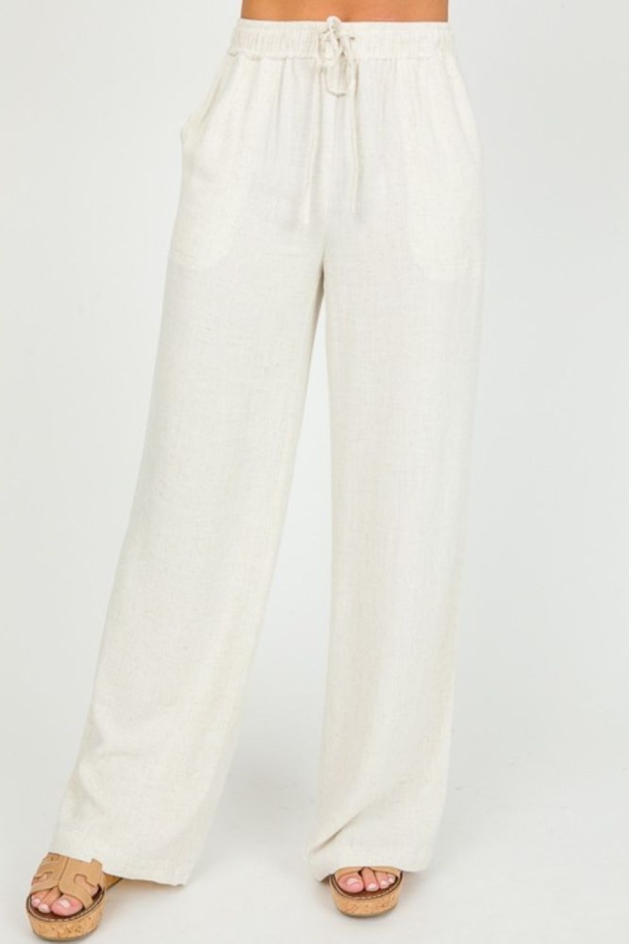 be cool Pants & Leggings | Andrea Linen Pants, Natural