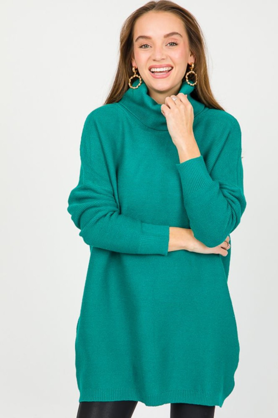 Davi & Dani 3/4 & Long Sleeve | Campbell Sweater, Teal Jade