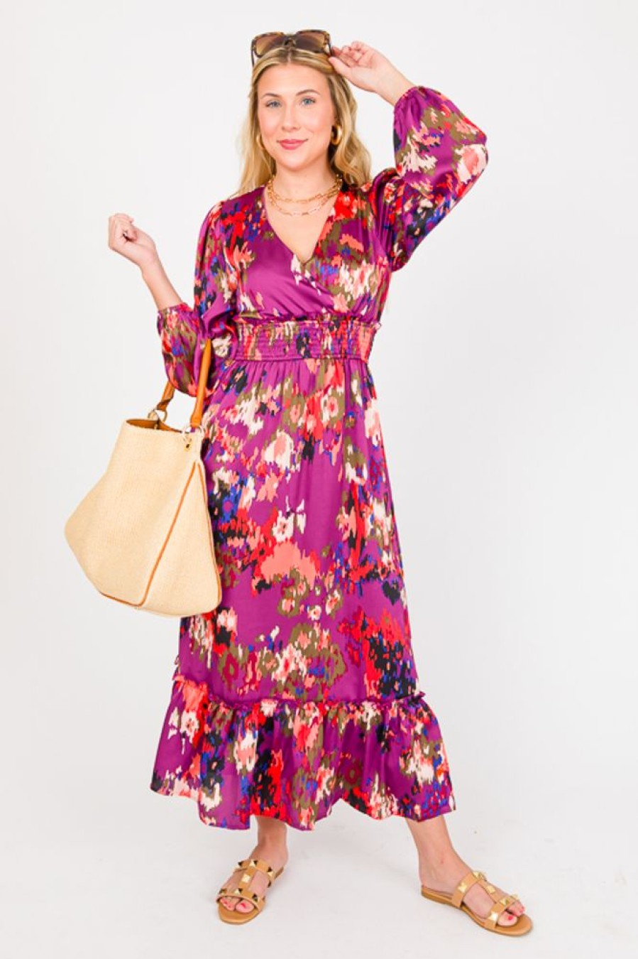 Pretty Follies Maxi & Midi | Napa Abstract Midi, Purple