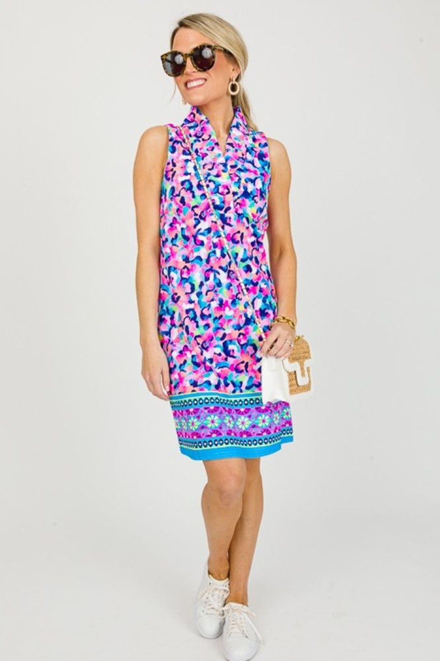 Aryeh Sleeveless | Liquid Heaven Ruffle Neck, Hot Pink