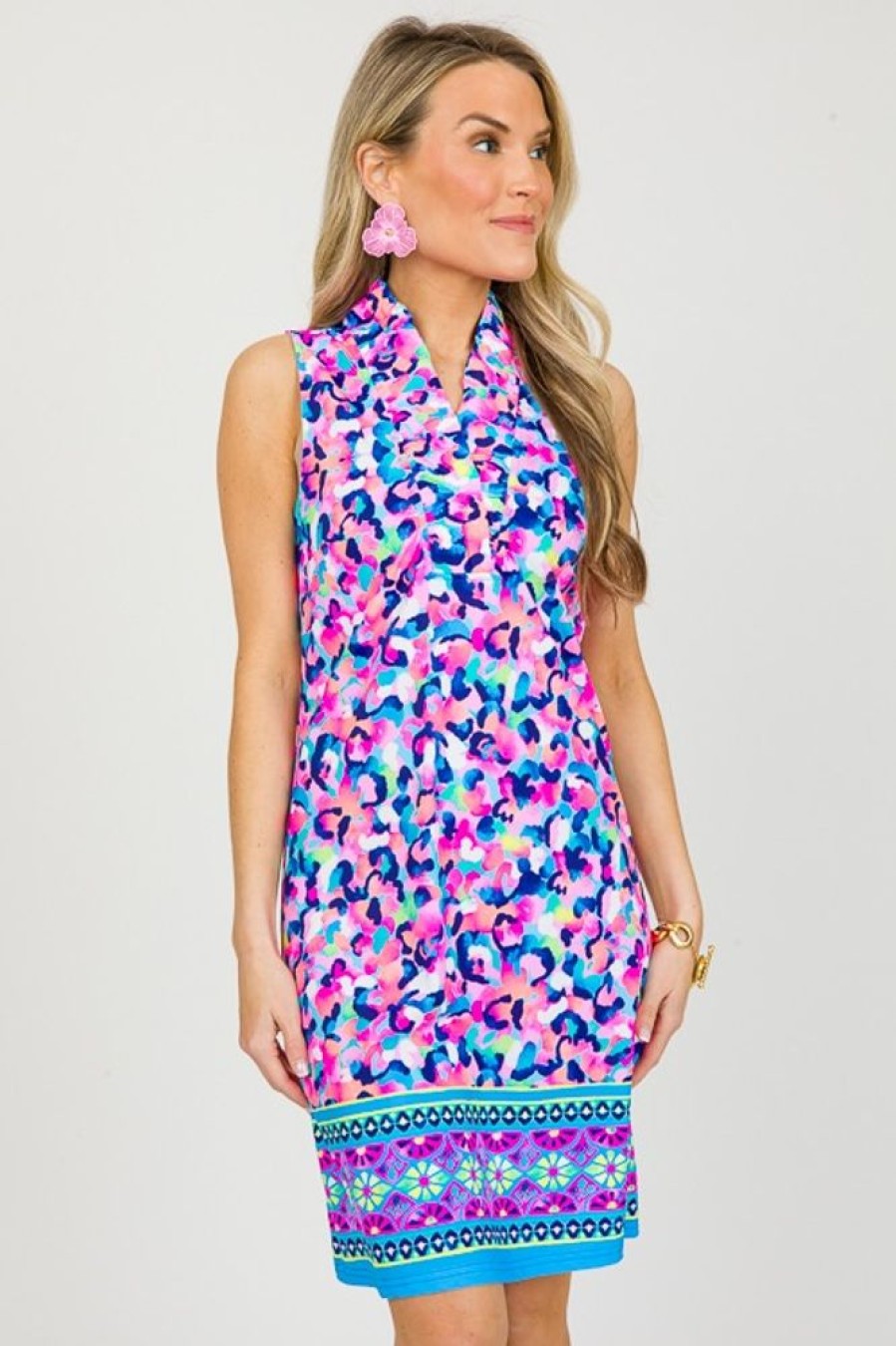 Aryeh Sleeveless | Liquid Heaven Ruffle Neck, Hot Pink