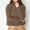 Lumiere 3/4 & Long Sleeve | Houndstooth Sweater, Black/Brown