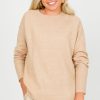 First Love 3/4 & Long Sleeve | Button Wrist Sweater, Taupe