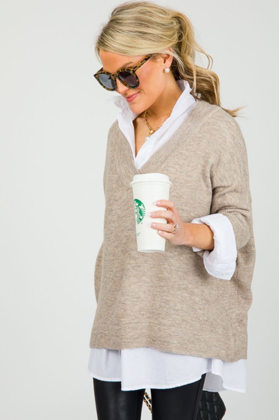 Miracle 3/4 & Long Sleeve | Tyler Sweater, Taupe