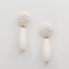 Golden Stella Jewelry | Thread Teardrop Bead Earrings, White