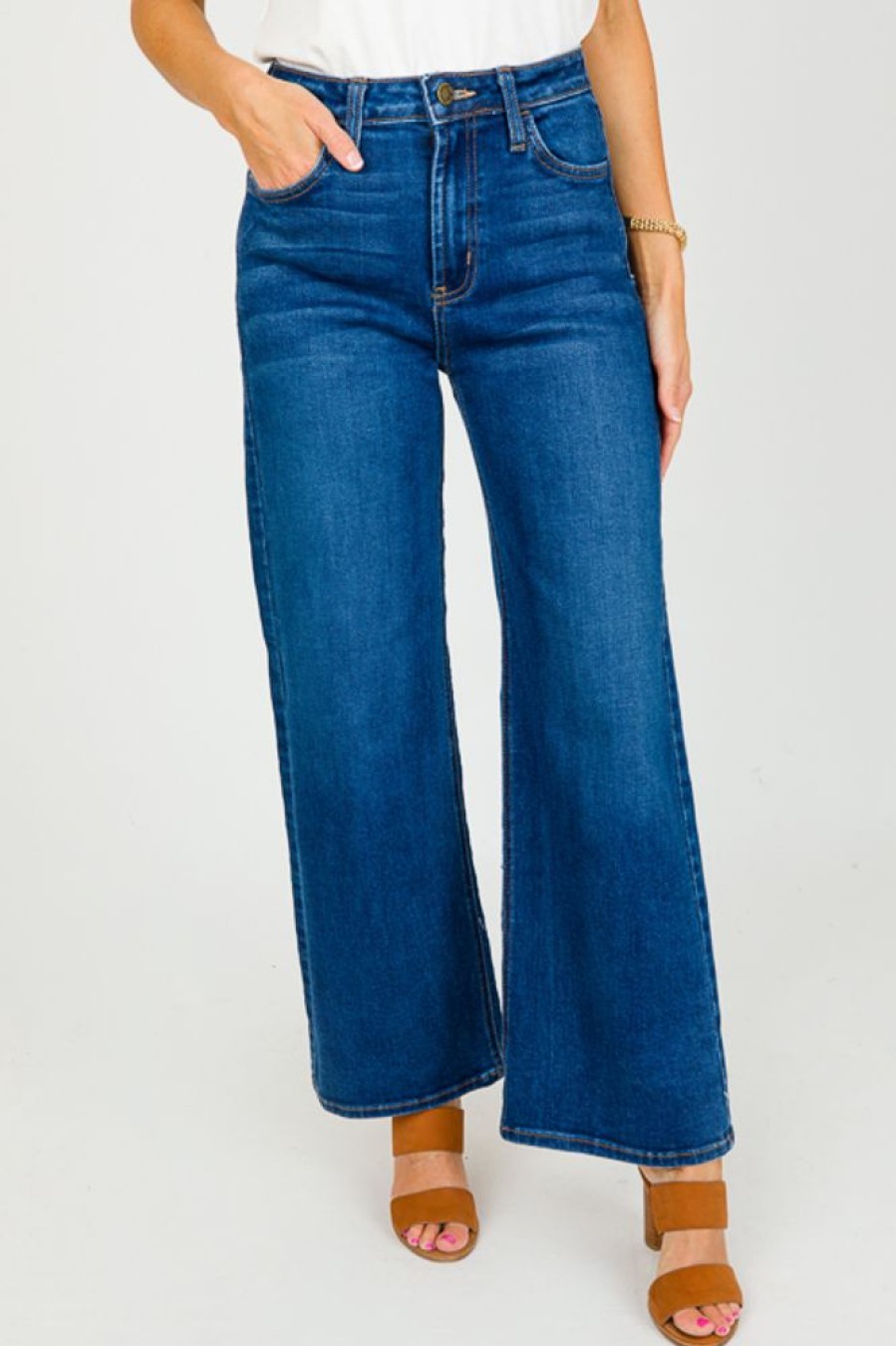 Just Panmaco Jeans | Nina Wide Leg Jeans, Dark