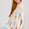 See and Be Seen Short Sleeve & Sleeveless | Floral Sweater Poncho, Cream