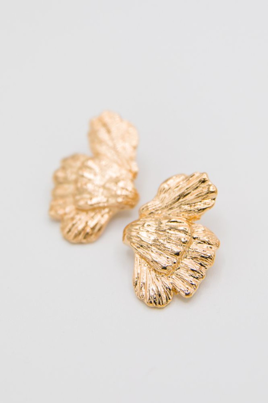 Golden Stella Jewelry | Wing Textured Earrings, Gold