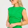 Glam Short Sleeve & Sleeveless | Ruche Hour Top, Kelly Green