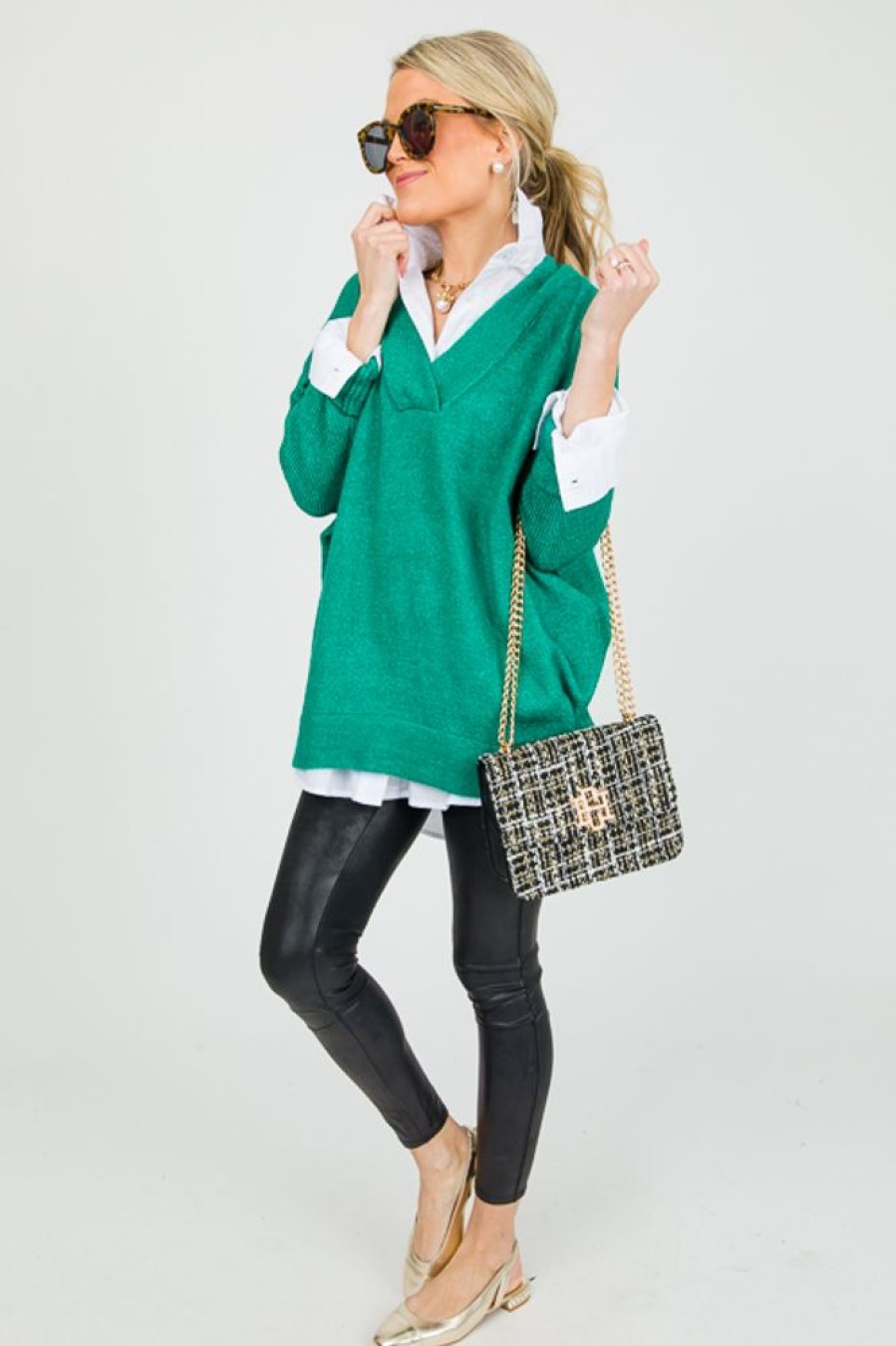 Miracle 3/4 & Long Sleeve | Tyler Sweater, Emerald