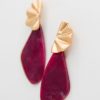 Golden Stella Jewelry | Natural Shape Acetate Earring, Burgundy