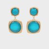 Golden Stella Jewelry | Aqua Stone Earrings