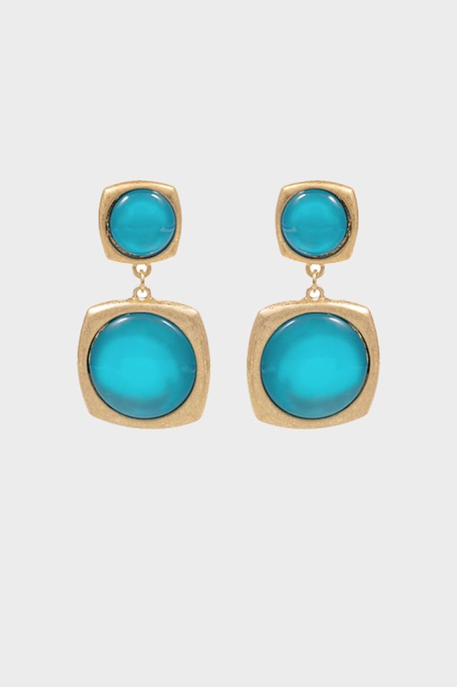 Golden Stella Jewelry | Aqua Stone Earrings