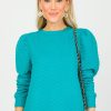 Fate by lfd 3/4 & Long Sleeve | Textured Teal Top