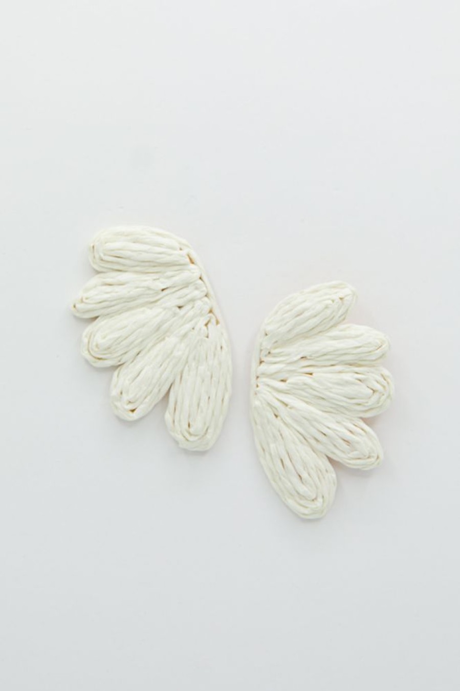 Golden Stella Jewelry | Raffia Wings Earrings, Ivory