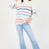 Fate by lfd 3/4 & Long Sleeve | Multi Stripe Stitch Sweater, H. Grey