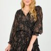 Pinch Little Black Dress | Dotted Floral Dress, Black