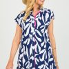 Thml Dresses W/ Sleeves | Abstract Print Button Dress, Navy