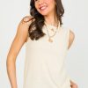 Staccato Short Sleeve & Sleeveless | Sleeveless Sweater Tank, Oatmeal