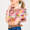 Entro Short Sleeve & Sleeveless | Aubrie Floral Top, Fuchsia