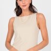 Wishlist Short Sleeve & Sleeveless | Double Lined Tank, Taupe