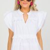 Pinch Short Sleeve & Sleeveless | Steffi Ruffle Top, White