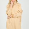 Idem Ditto Dresses W/ Sleeves | Ls Turtleneck Sweater Dress, Beige