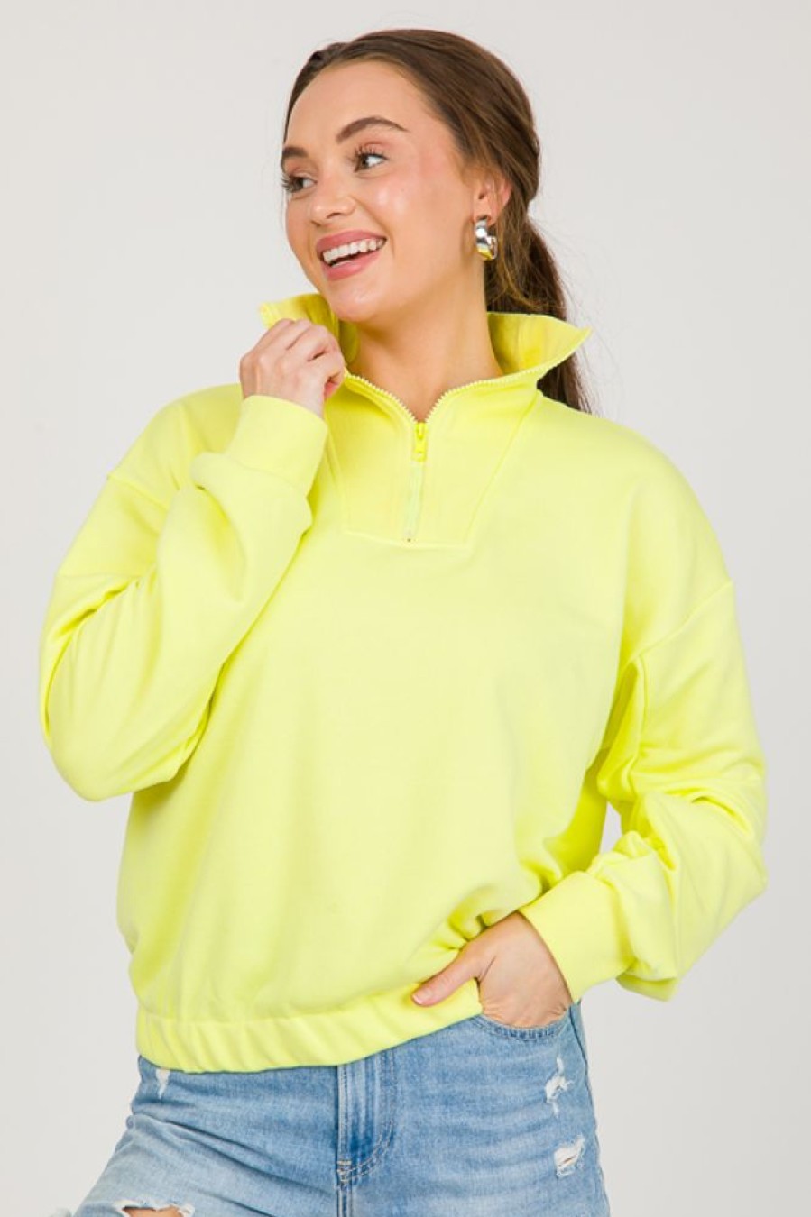 Ces Femme 3/4 & Long Sleeve | Carmen Half Zip, Lt. Lime