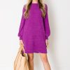 She + Sky Dresses W/ Sleeves | Candace Knit Dress, Purple