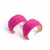 Golden Stella Jewelry | Raffia Hoops, Fuchsia