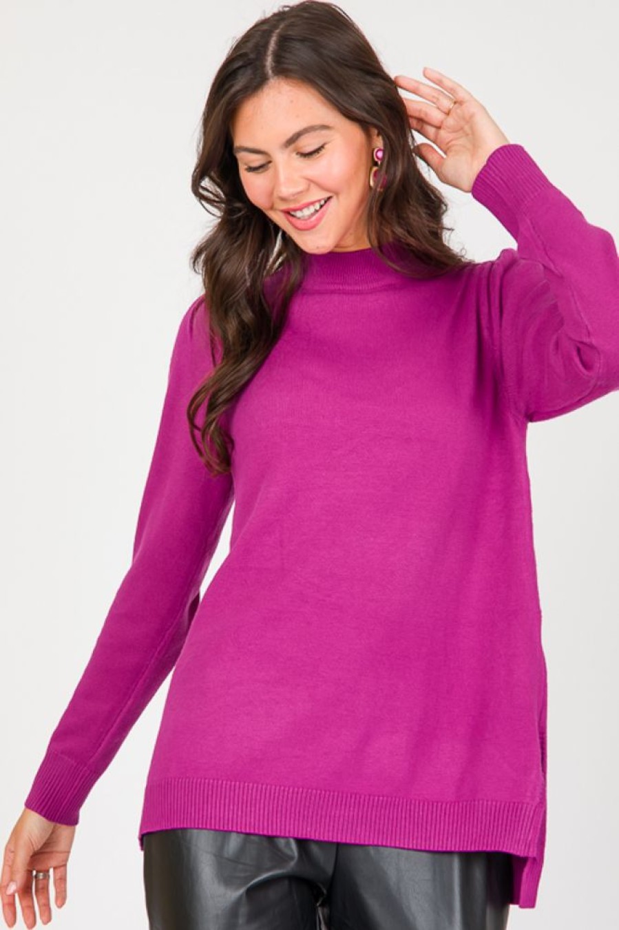 Jodifl 3/4 & Long Sleeve | Wanda Sweater, Magenta