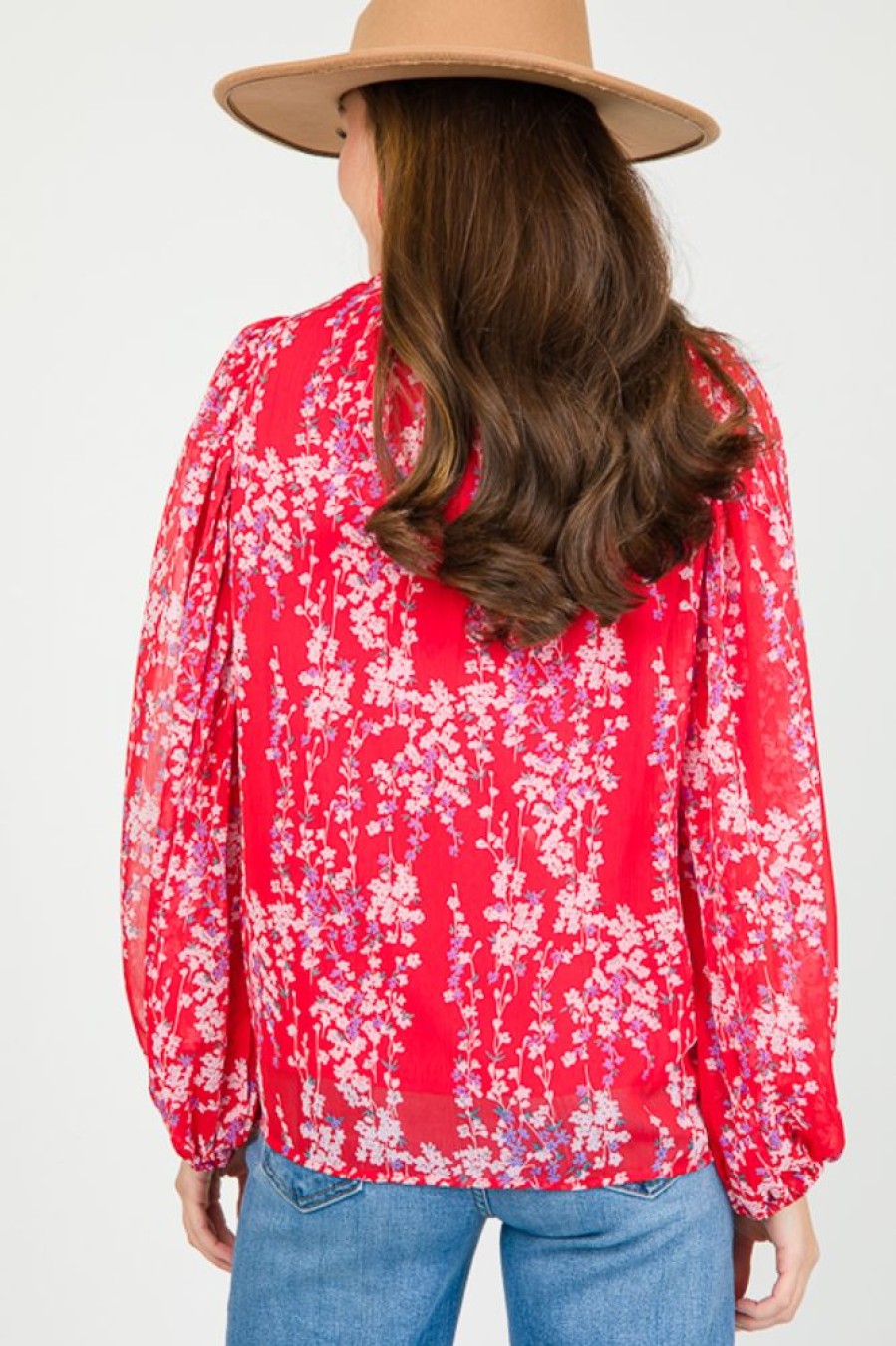 Eesome 3/4 & Long Sleeve | Cherry Blossom Blouse, Tomato