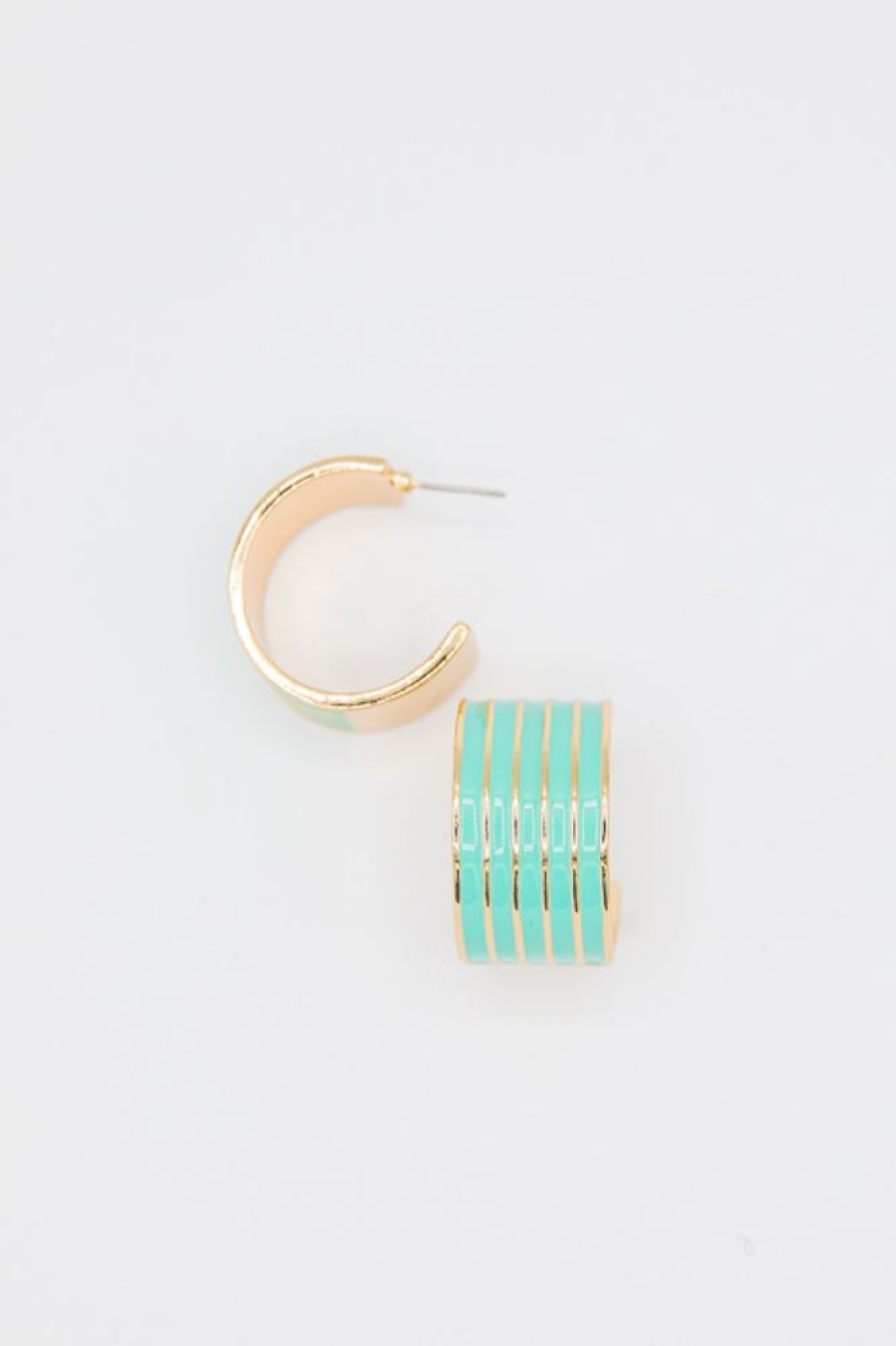 Golden Stella Jewelry | Gold Lined Hoops, Turquoise