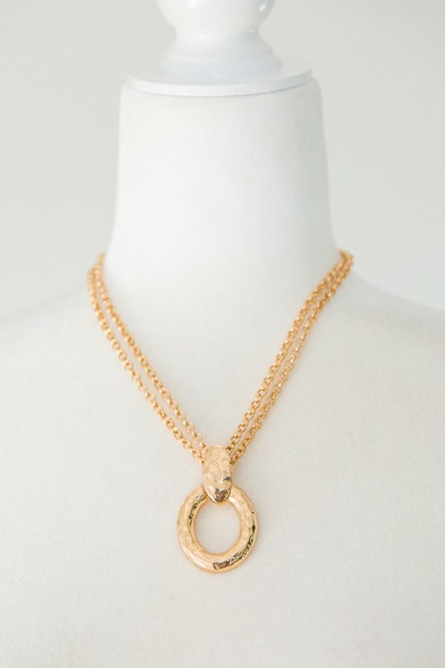 Golden Stella Jewelry | Double Way Hammered Necklace