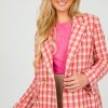 AndTheWhy Jackets / Coats / Vests / Blazers | Plaid Blazer Jacket, Fuchsia